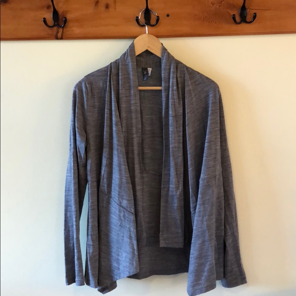 Heather Grey Ibex Open Front Cardigan